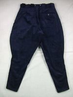 WW1 French M1915 Chasseur Officer Breeches Thick Dark Blue Corduroy With Yellow Piping