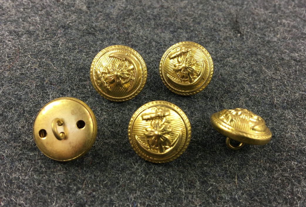 WW2 IJN Japanese Imperial Navy Buttons 16 mm X5| Hikimilitariashop